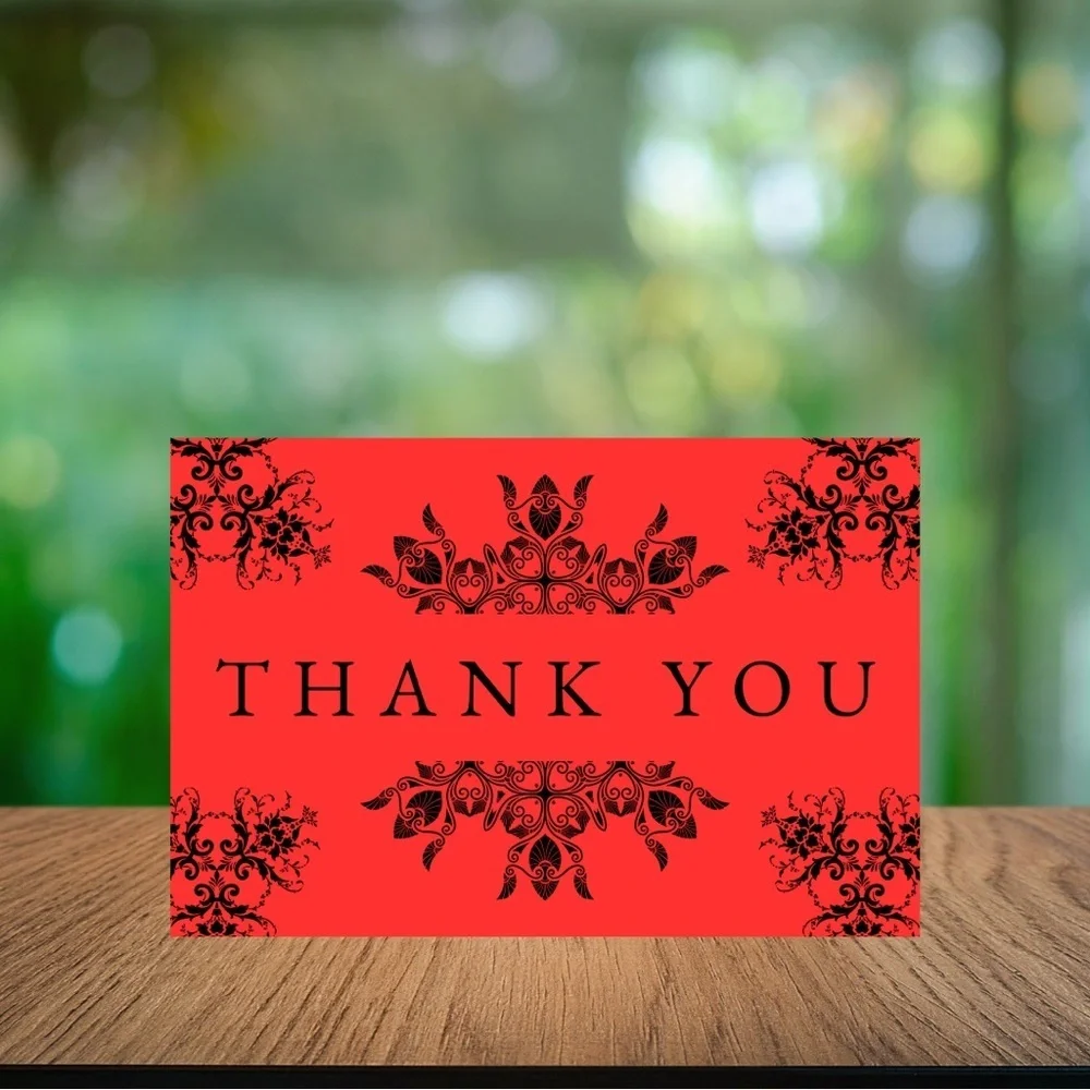 Set of 10 Red Thank You Card